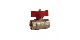 BALL VALVE, FEMALE/FEMALE, 1/2" (15MM), WITH RED TEE HANDLE